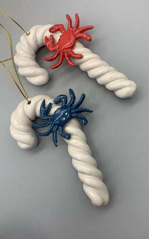 Julia Dorsey-Crab Ornament Rope Cane
