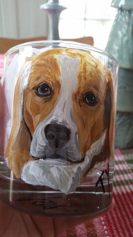 Jennifer Schroeder- Custom Painted Dog Breed Low Ball Glass