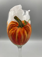 Jennifer Schroeder- Autumn Pumpkin Wine Glass
