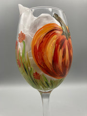 Jennifer Schroeder- Autumn Pumpkin Wine Glass